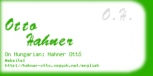 otto hahner business card