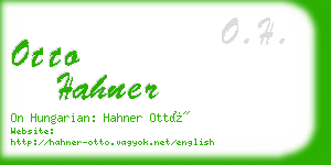 otto hahner business card